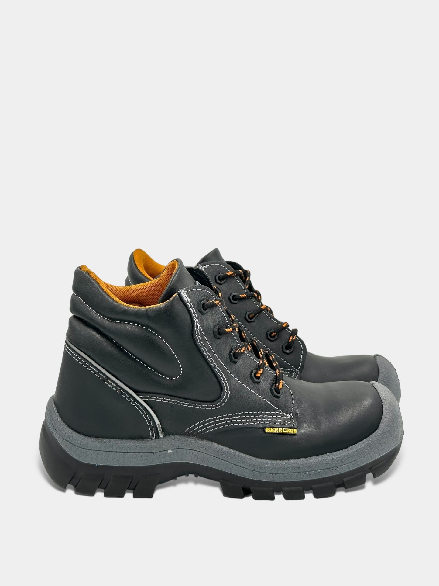 BOTA HOMBRE DE SEGURIDAD EN CUERO COLOR NEGRO CON REFLECTIVO