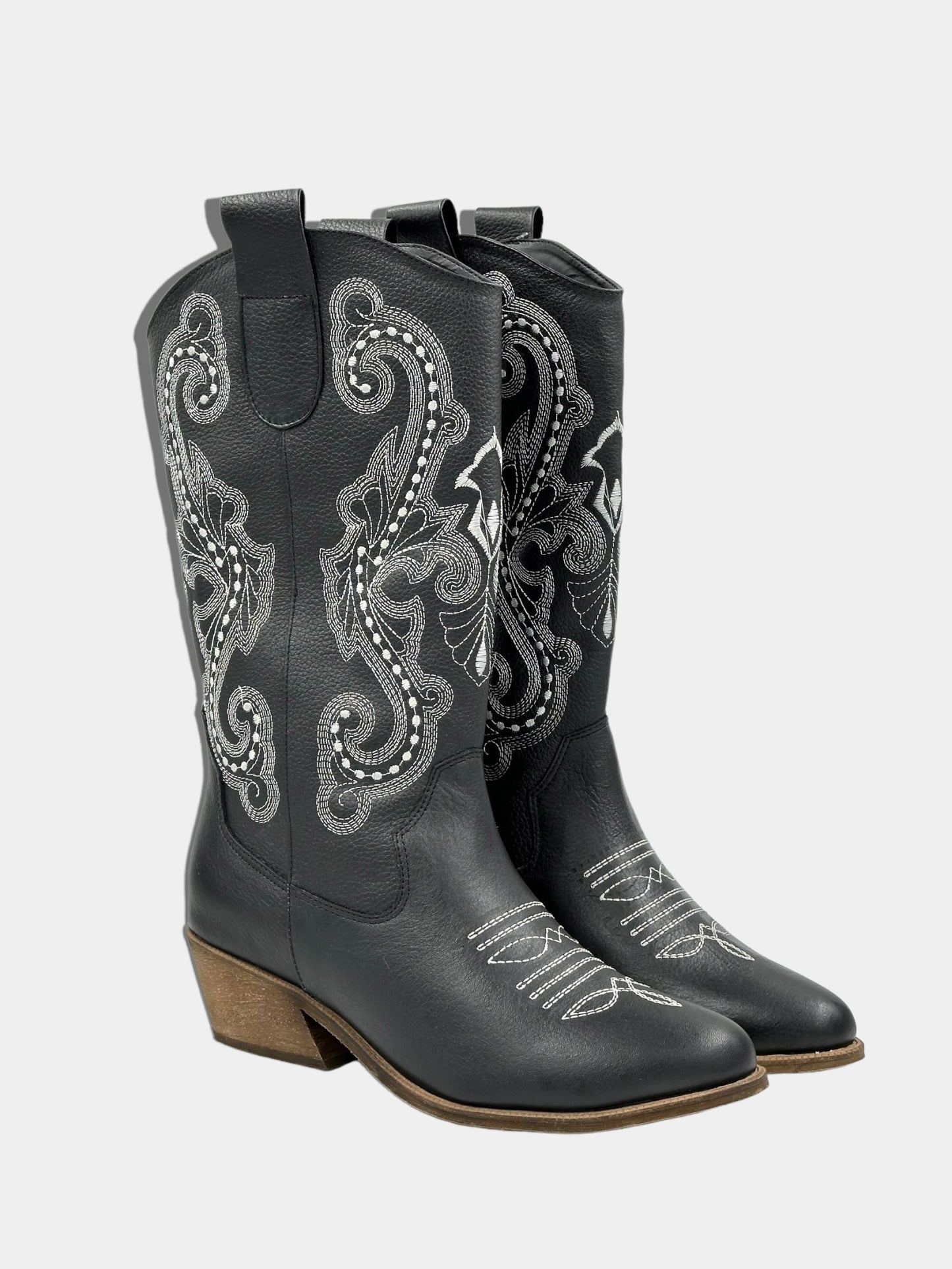 BOTA DAMA LARGA TEXANA COLOR NEGRO