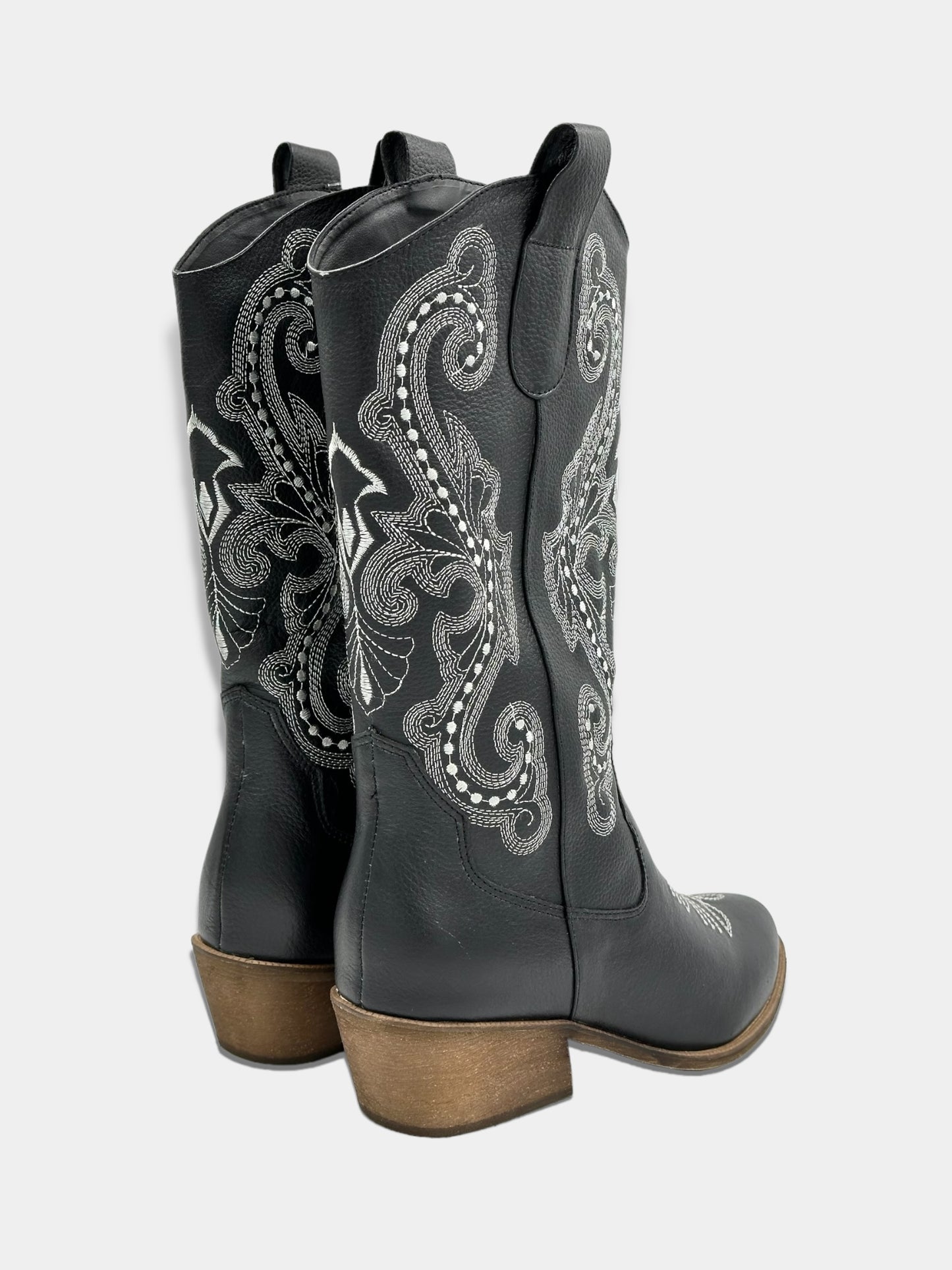 BOTA DAMA LARGA TEXANA COLOR NEGRO